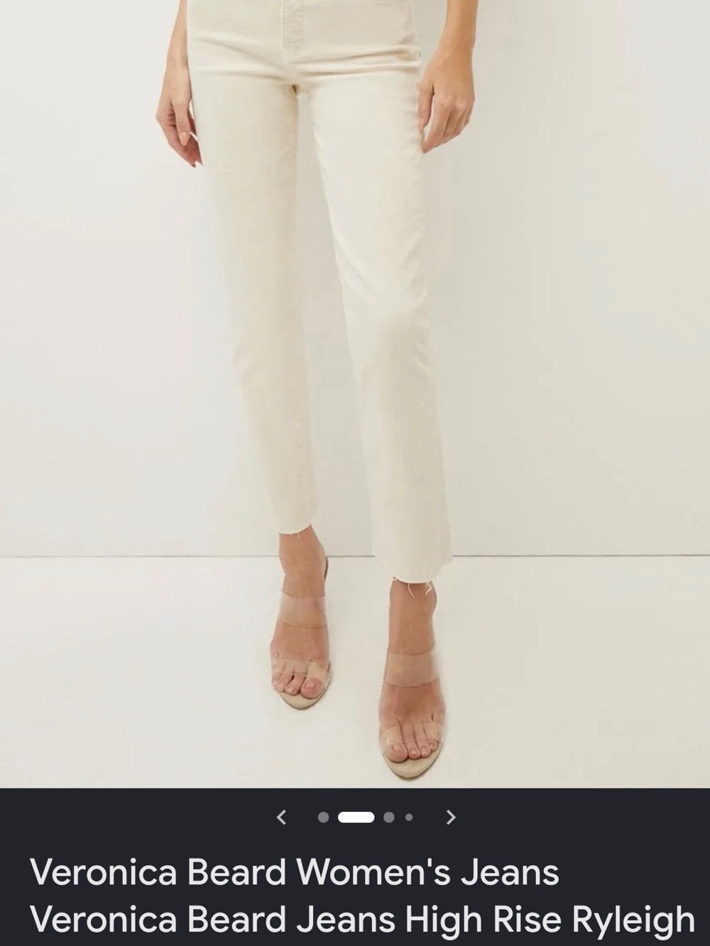 Veronica Beard High-Rise Straight Jeans in Cream